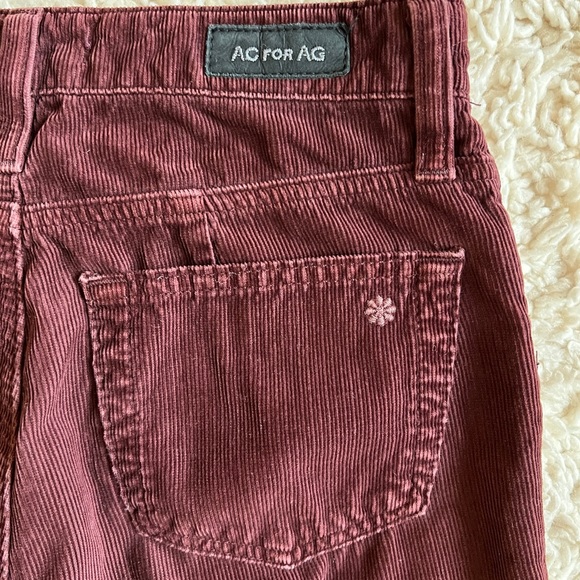 Alexa Chung x AG wine burgundy thin whale corduroy pants 25 - Picture 5 of 6